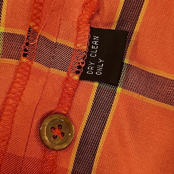 💕LINDA ALLARD ELLEN TRACY💕 Plaid Button Down Shirt ~ 100% Silk NWOT - Picture 8 of 8